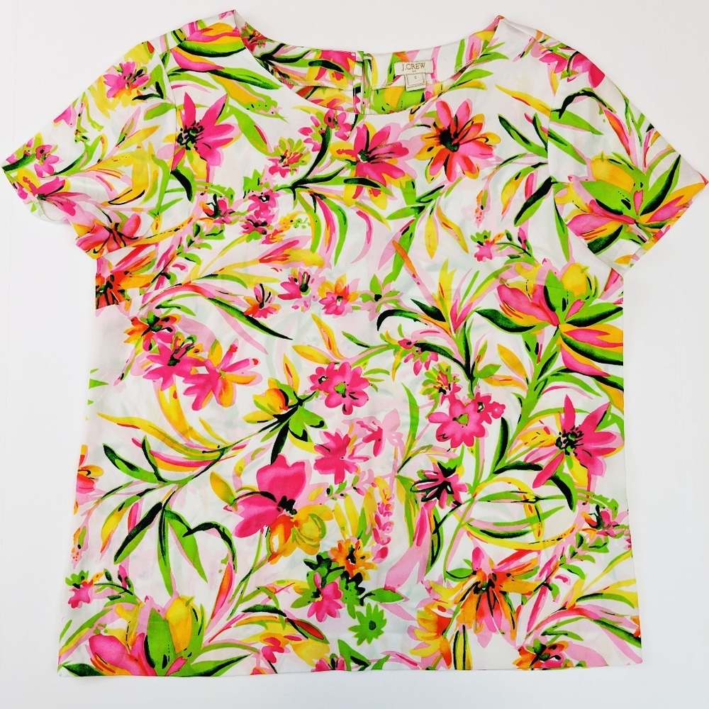 J. Crew Watercolor Floral Blouse Small